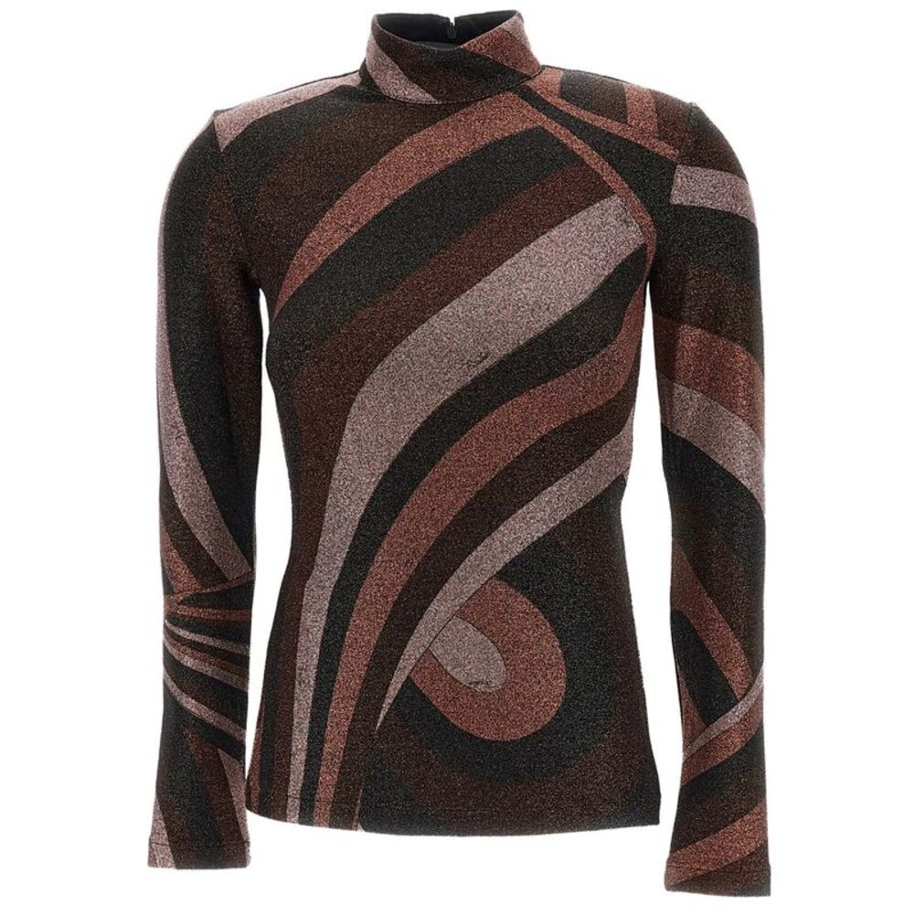Maglia A Collo Alto In Lurex In Stampa Iride Women